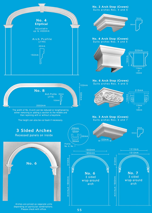 Page 2 - Arch Surrounds - Arch Surround products - decorative arch borders in Brisbane. Ornamental Plaster Products 