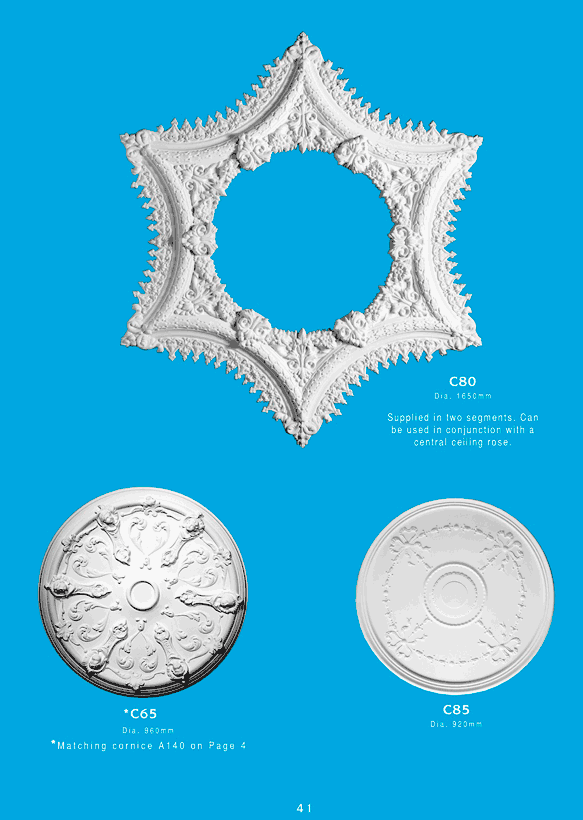 Page 6 - Ceiling Centres - Ornamental interior plaster ceiling centres. Ceiling Panels is Brisbane's leading supplier of decorative plaster and ornamental plaster ceiling centers. 
