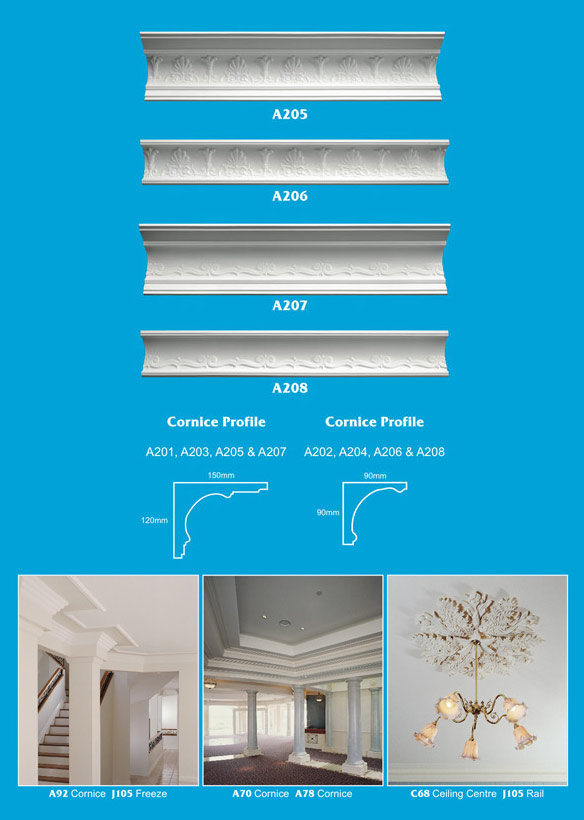 Page 3 - Cornice - Ceiling Panels is Brisbane's largest supplier of plaster ornamental cornice, colonial cornices, art deco cornices, victorian style cornices, federation style cornices, georgian cornices, and neo gothic cornices.